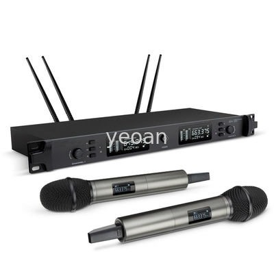 Good price 500 Meter UHF Wireless Microphone 2 Channel For Church Speech Stage Performance online