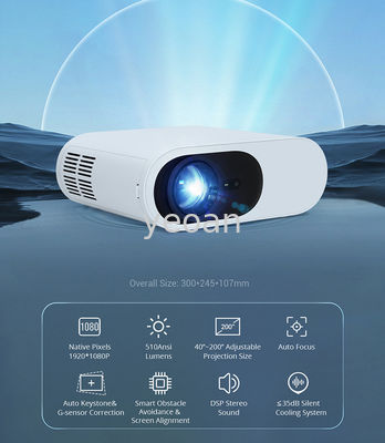 Good price Portable Commercial Movie Home Theater Projectors 510ANSI Auto Focus And Keystone Correction online